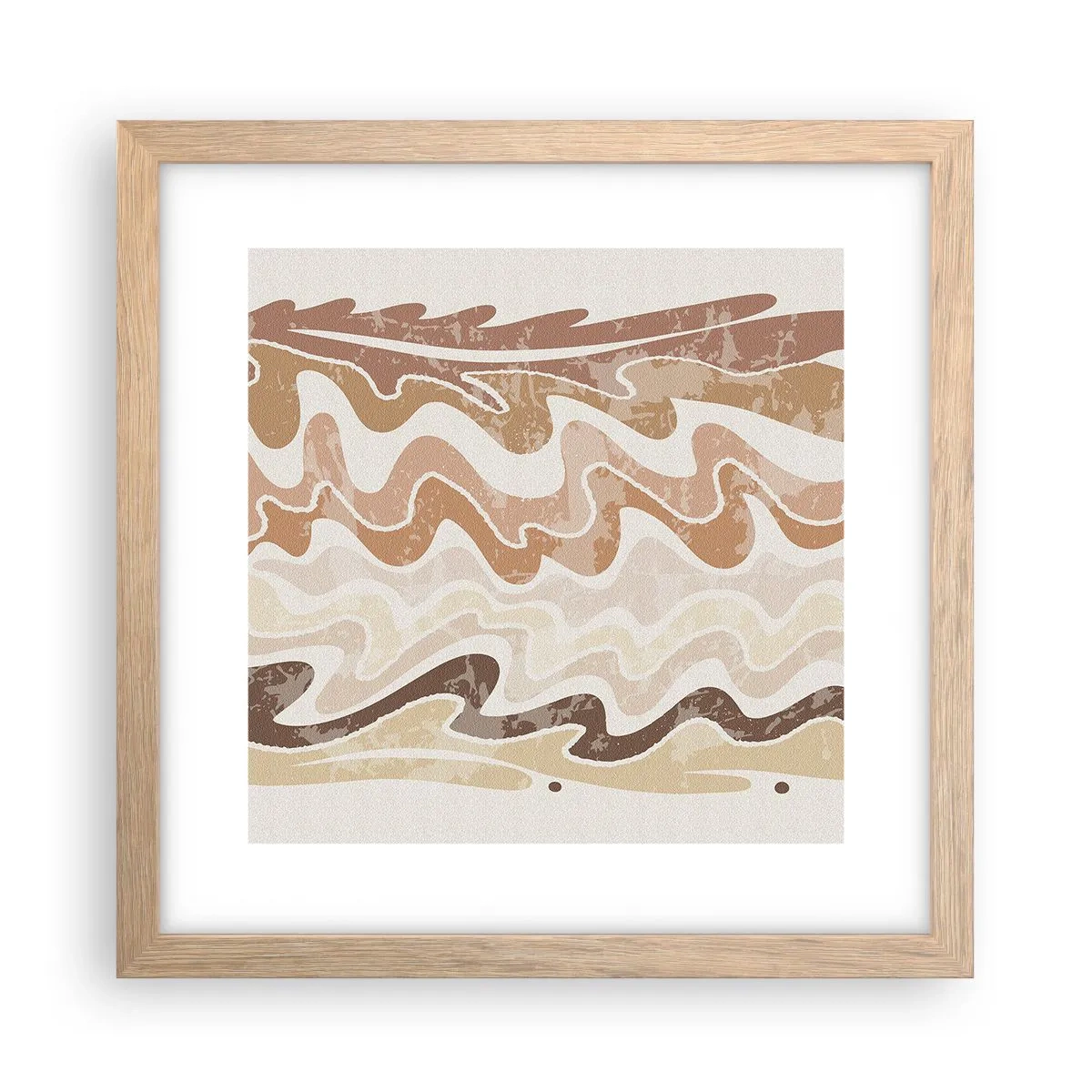 Poster în ramă de stejar deschis - Energie bună - emoții bune - 30x30 cm