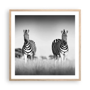 Poster în ramă de stejar deschis - Și totuși lumea e albă și neagră - 60x60 cm