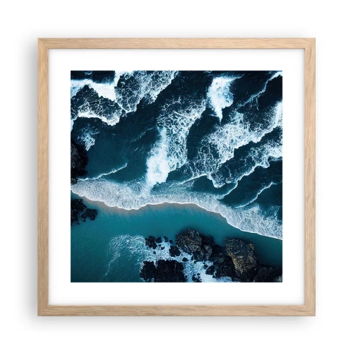 Poster în ramă de stejar deschis - Înfășurate în valuri - 40x40 cm