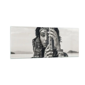 Tablou pe sticlă - Muzica orientală în sine - 100x40 cm