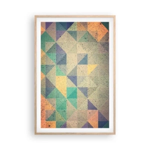 Poster în ramă de stejar deschis - Republica triunghiurilor - 61x91 cm