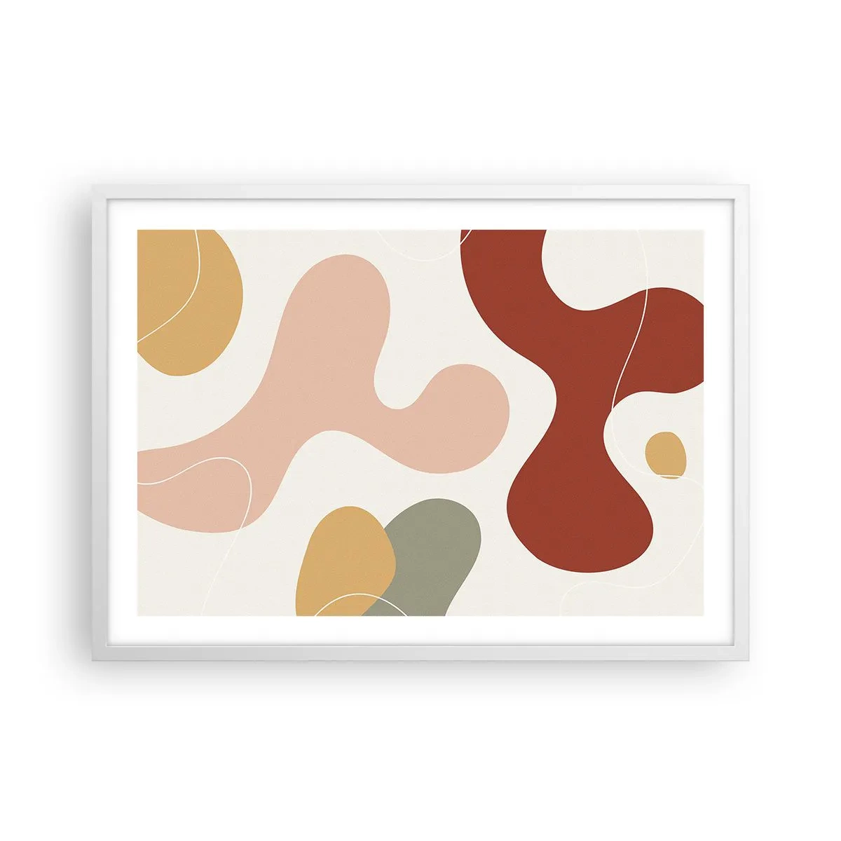 Poster în ramă albă - Pete colorate? - 70x50 cm