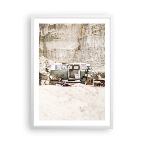 Poster în ramă albă - Să înceapă călătoria - 50x70 cm