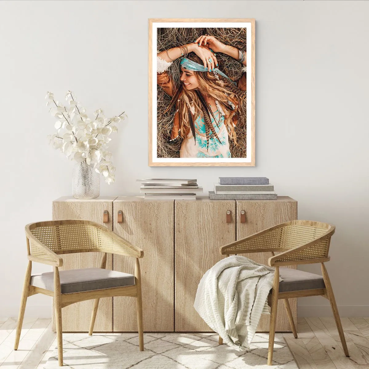 Poster în ramă de stejar deschis - În drum spre vara iubirii - 50x70 cm