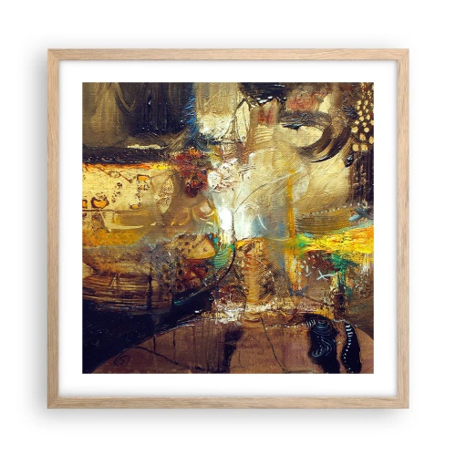 Poster în ramă de stejar deschis - Rece, călduț, fierbinte - 50x50 cm