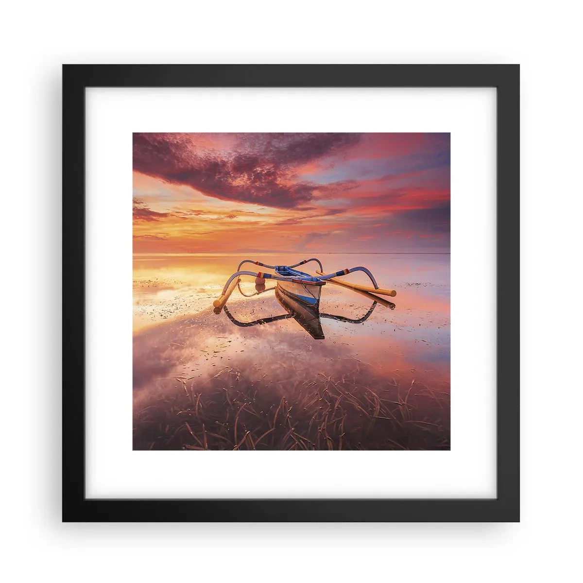 Poster în ramă neagră - Liniștea unei seri tropicale - 30x30 cm
