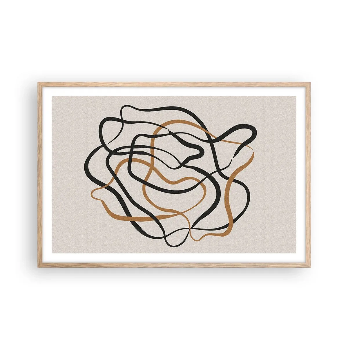 Poster în ramă de stejar deschis - Totul s-a încurcat - 91x61 cm