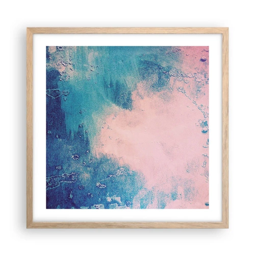 Poster în ramă de stejar deschis - Îmbrățișare albastră - 50x50 cm