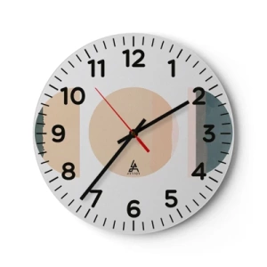 Ceas de perete - Ceas pe sticlă - Roată cu roată - 40x40 cm