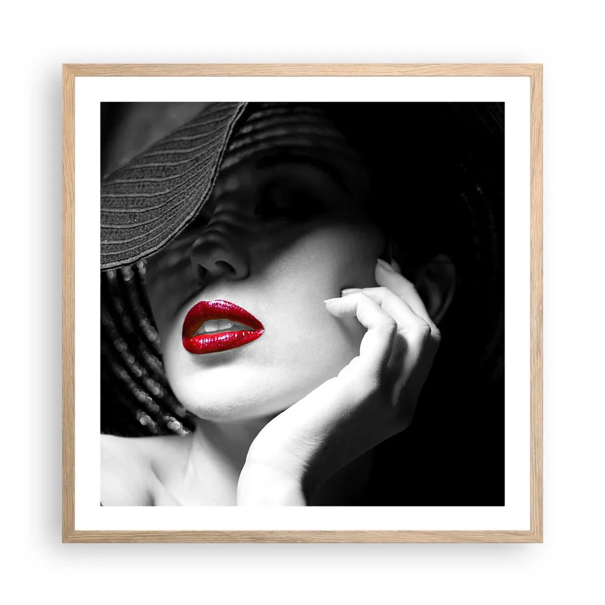 Poster în ramă de stejar deschis - Studiu în stacojiu - 60x60 cm