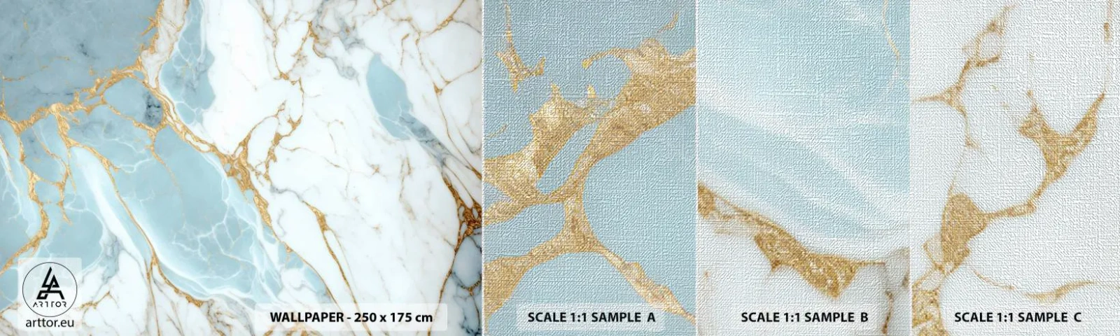 Mostră tapet Premium Canvas - Bogăția pietrei - Art Deco, Glamour, Marmură - 100x30 cm