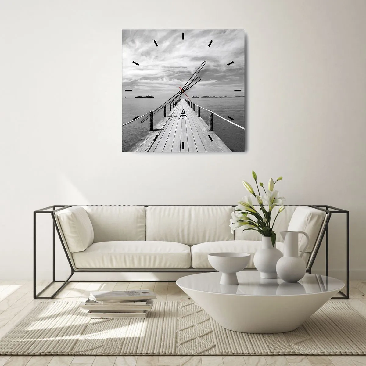 Ceas de perete - Ceas pe sticlă - Ce zici de o călătorie... - 30x30 cm