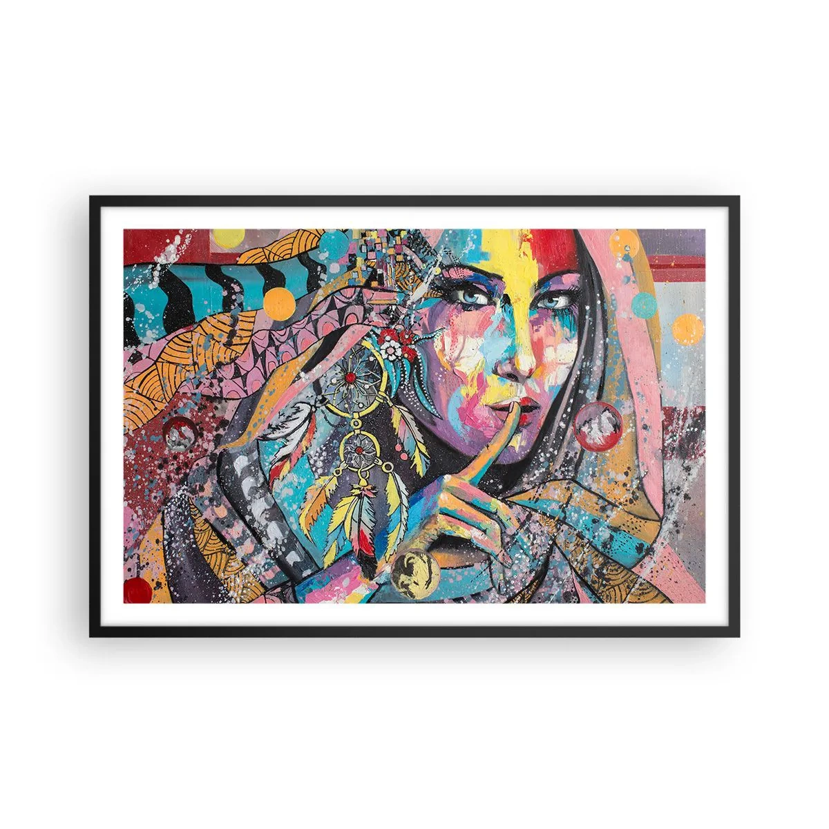 Poster în ramă neagră - Taci până când înțelegi - 91x61 cm