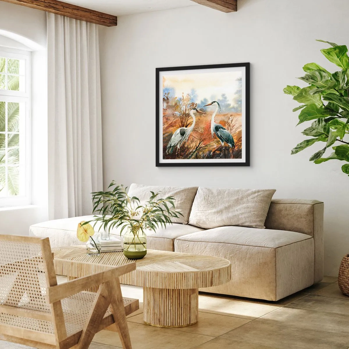 Poster în ramă neagră - Încotro în toamnă? - 30x30 cm