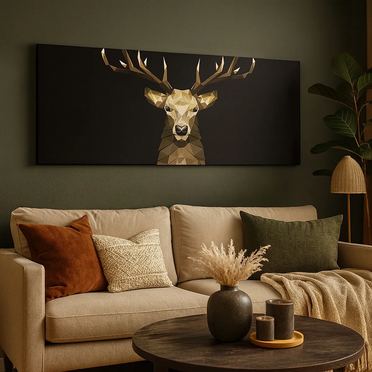 Tablou pe pânză - Cerb cubist - 30x30 cm
