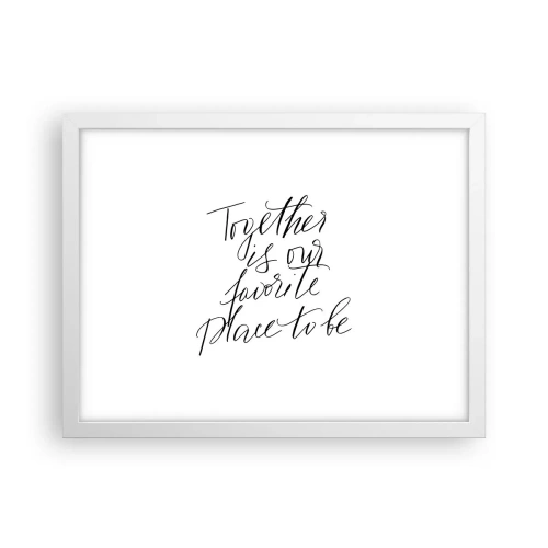 Poster în ramă albă - O simți și tu? - 40x30 cm