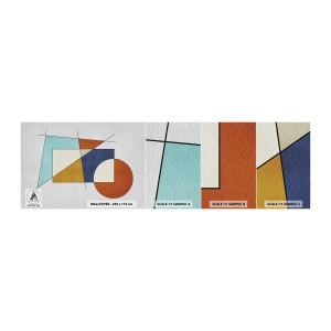 Mostră tapet autocolant Deluxe Sticker - Abstracție: distracție modernistă - Geometric, Modern, Minimalism - 100x30 cm