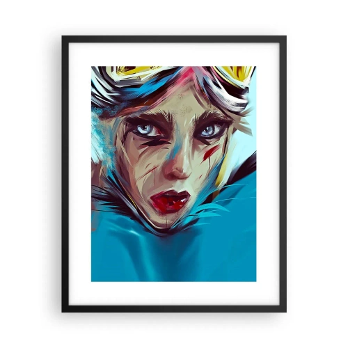 Poster în ramă neagră - Războinica de drum - 40x50 cm