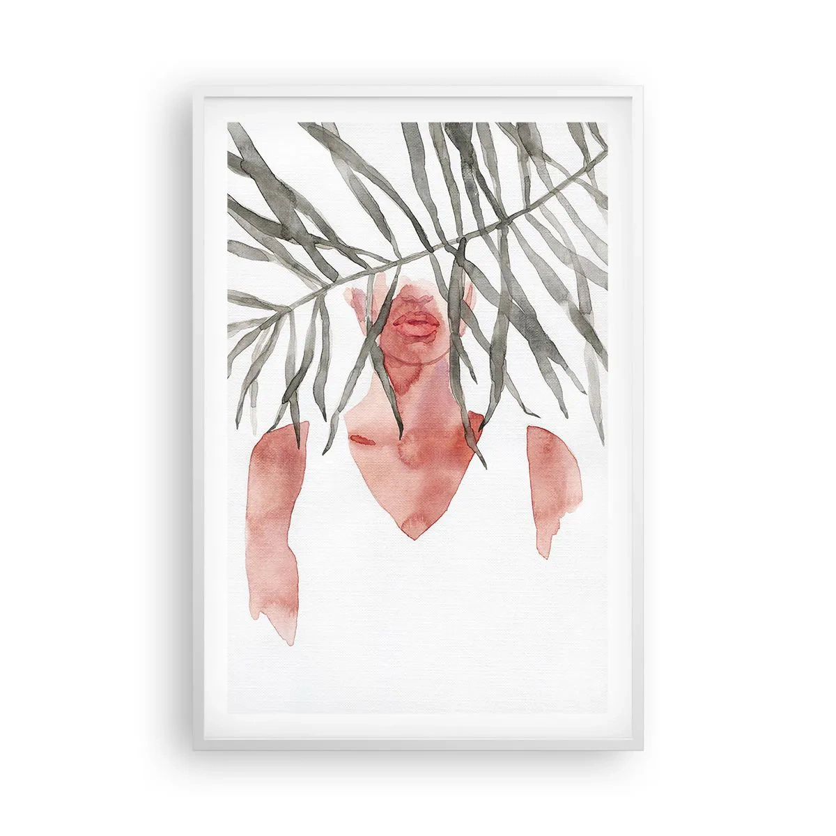 Poster în ramă albă - Doamna de la tropice - 61x91 cm