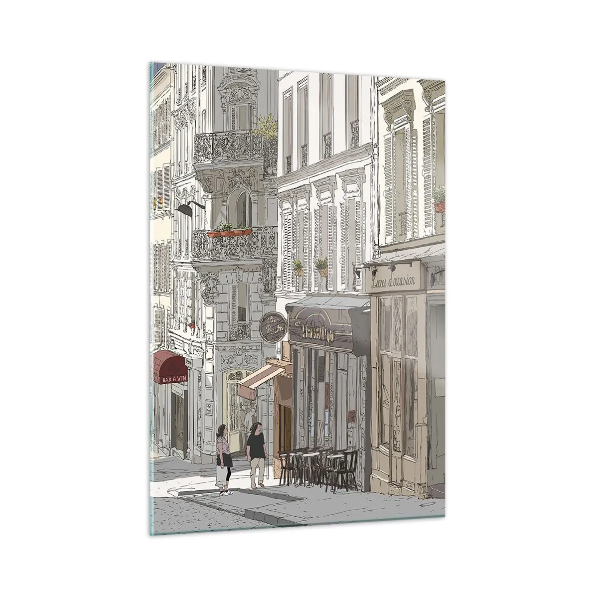 Tablou pe sticlă - Bucurii urbane - 50x70 cm
