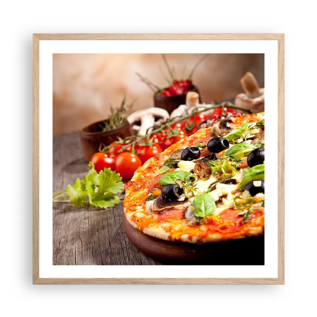 Poster în ramă de stejar deschis - Din ingredient teluric - 60x60 cm