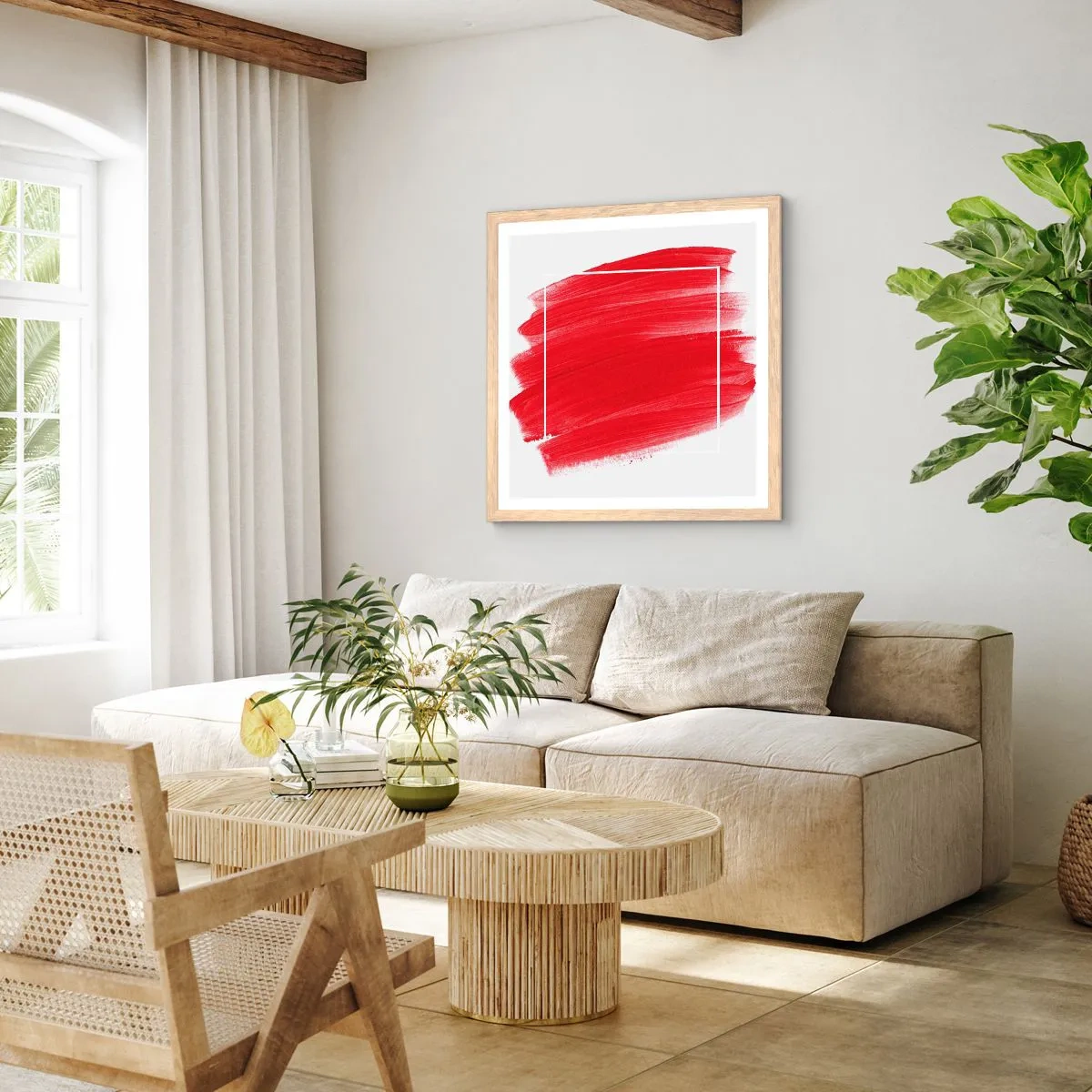 Poster în ramă de stejar deschis - În afara cadrului - 60x60 cm