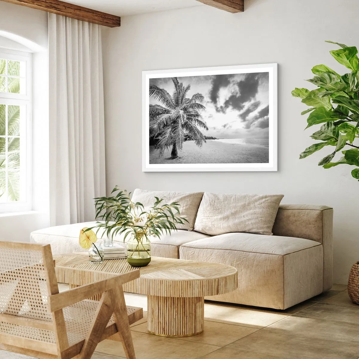 Poster în ramă albă - Când tânjești după singurătate... - 70x50 cm