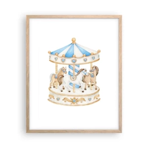 Poster în ramă de stejar deschis - Copilărie dulce - 40x50 cm