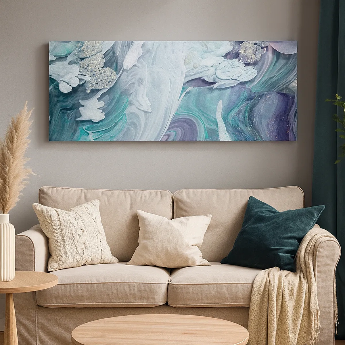 Tablou pe pânză - Râuri de albastru - 30x30 cm