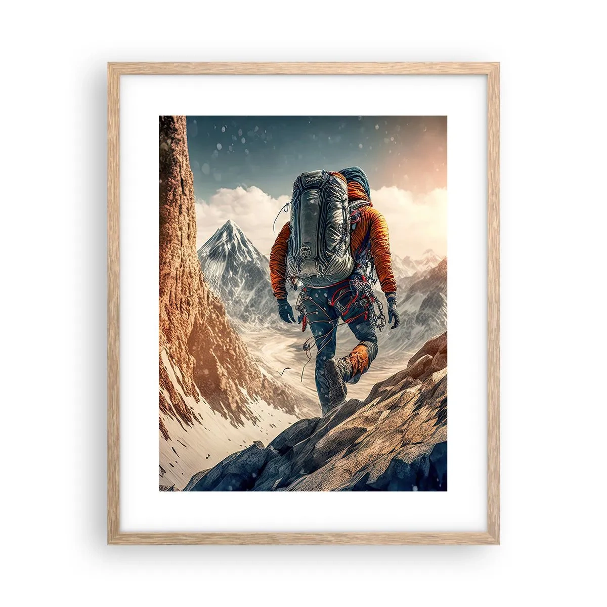 Poster în ramă de stejar deschis - Războinic singuratic - 40x50 cm