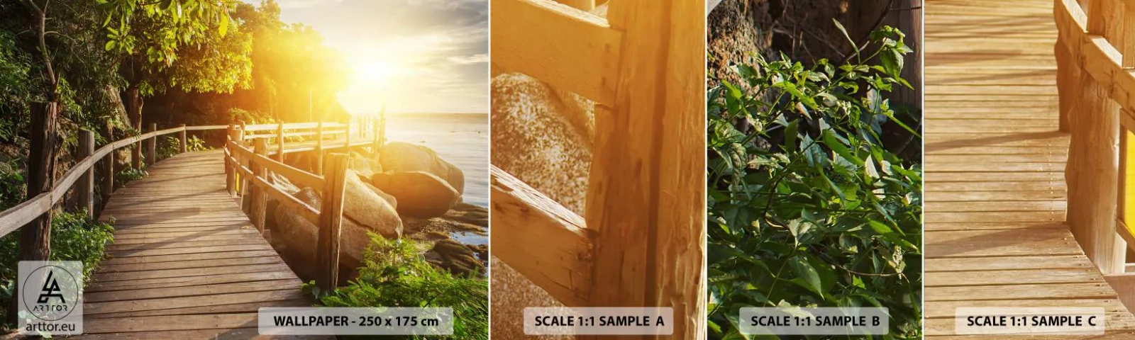 Mostră de Tapet Standard Eco - O altă curbă, o altă minune - Peisaj, Promenada de pe litoral, Mare - 100x30 cm