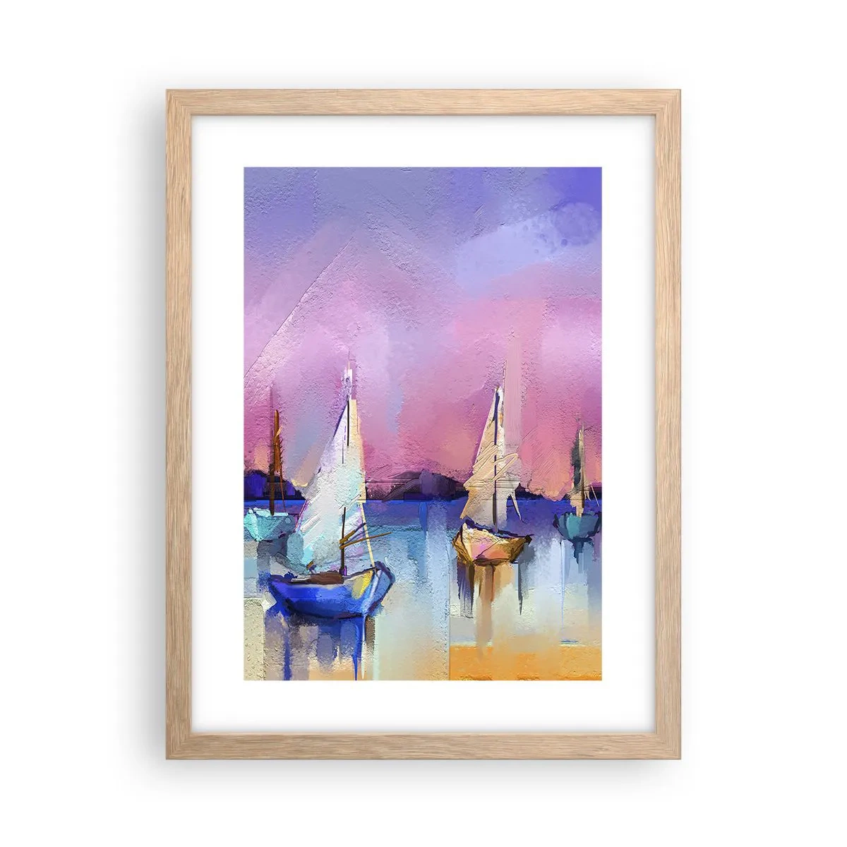 Poster în ramă de stejar deschis - Direcția: ape largi - 30x40 cm