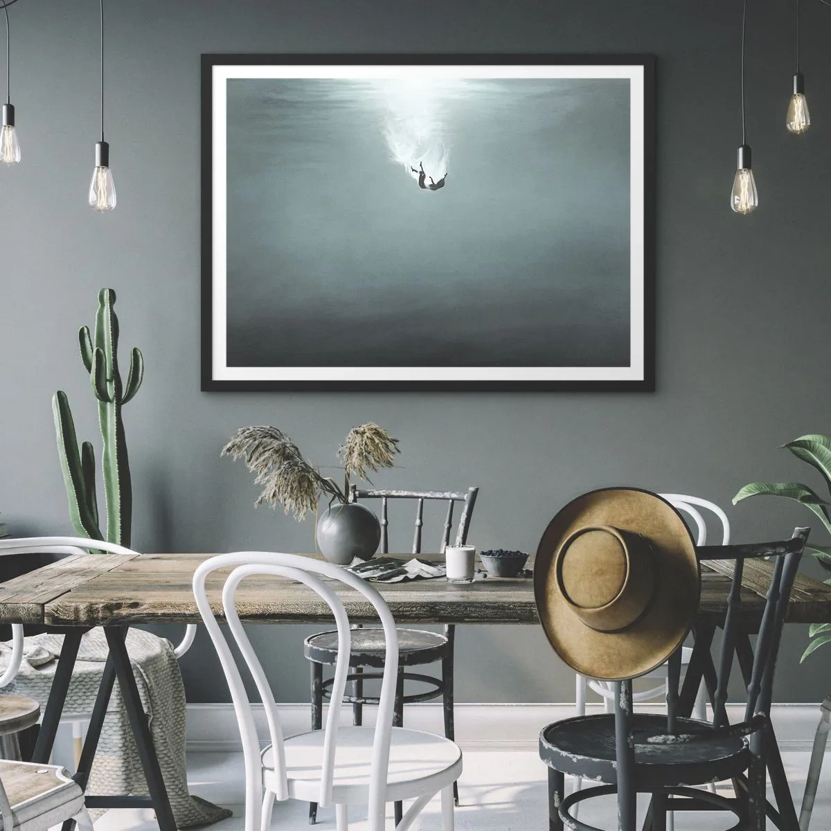 Poster în ramă neagră - În îmbrățișarea oceanului - 70x50 cm