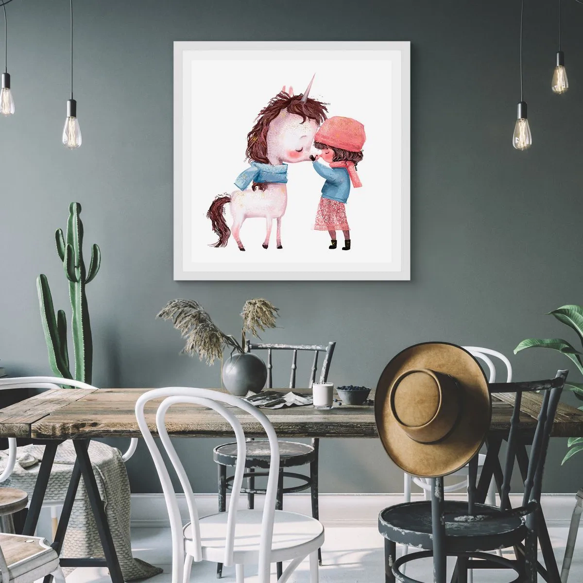 Poster în ramă albă - O poveste de iarnă - 50x50 cm