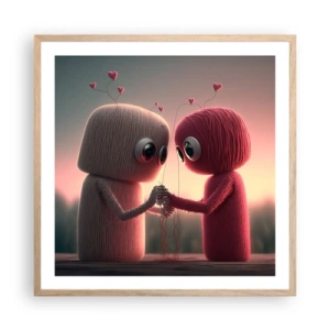 Poster în ramă de stejar deschis - Toată lumea are voie să iubească - 60x60 cm