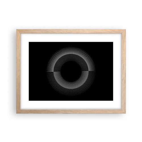 Poster în ramă de stejar deschis - Soarele Negru - 40x30 cm
