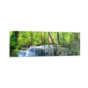 Tablou pe sticlă - Scufundat în turcoaz și verde - 160x50 cm