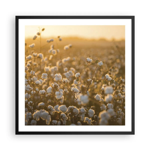 Poster în ramă neagră - Câmp pufos - 60x60 cm