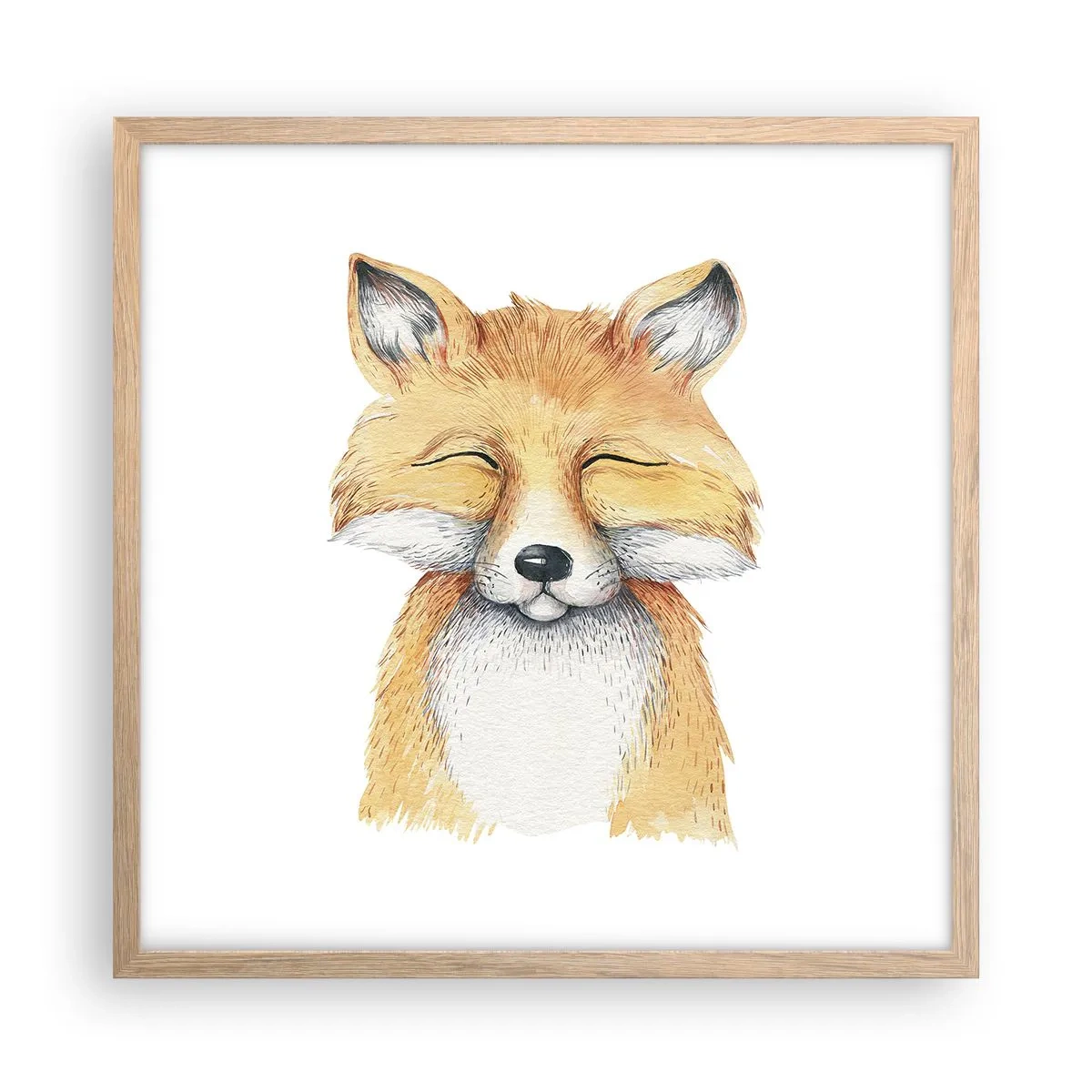 Poster în ramă de stejar deschis - Mofturi de vulpe - 50x50 cm