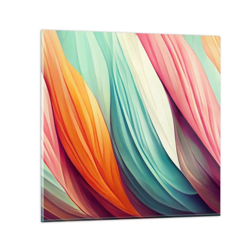 Tablou pe sticlă - Țesătură de curcubeu - 70x70 cm