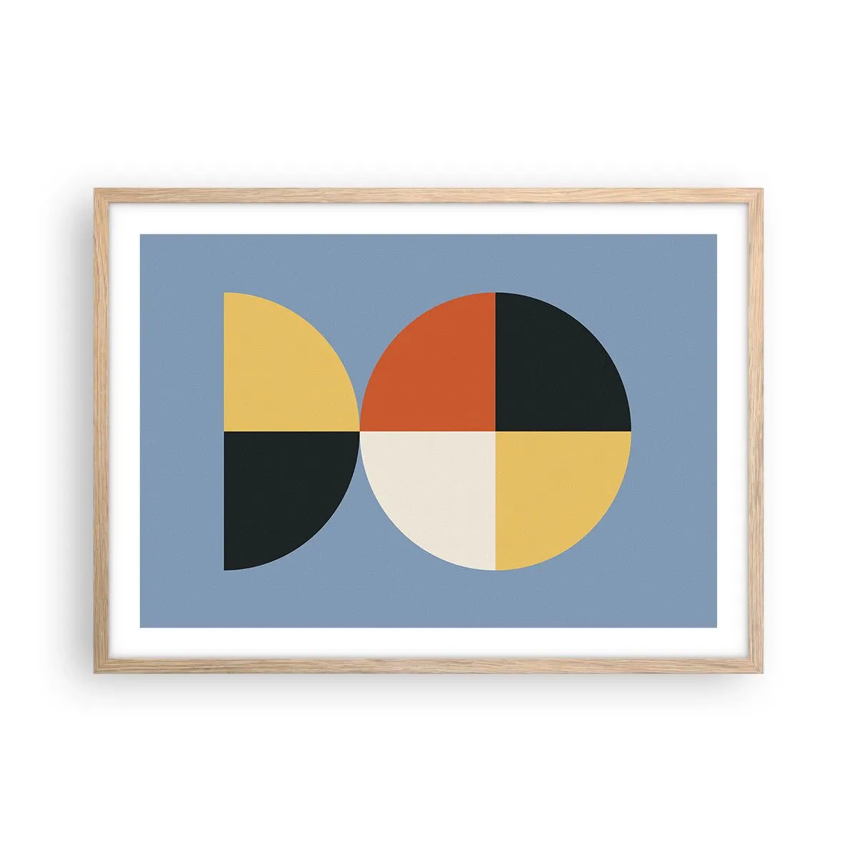 Poster în ramă de stejar deschis - Uită-te și numără - 70x50 cm