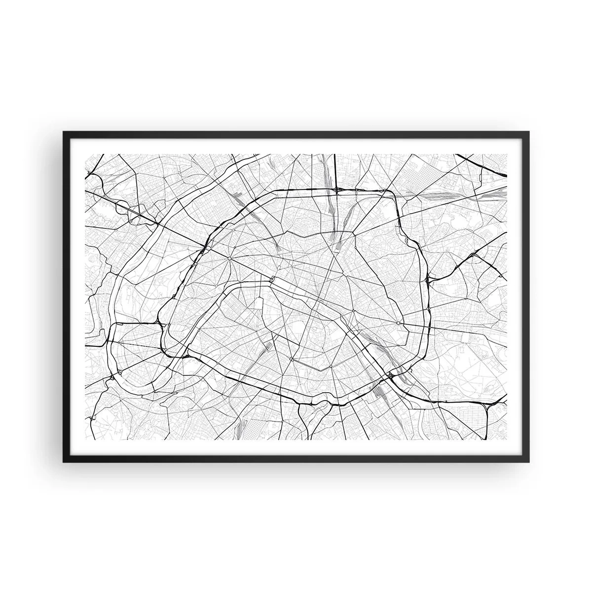 Poster în ramă neagră - Floarea Parisului - 100x70 cm
