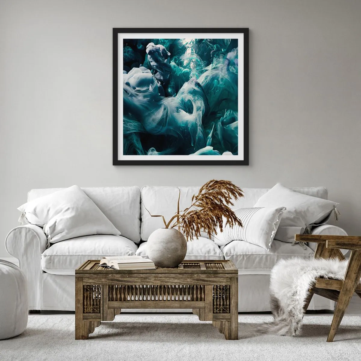 Poster în ramă neagră - Mișcarea culorilor - 40x40 cm