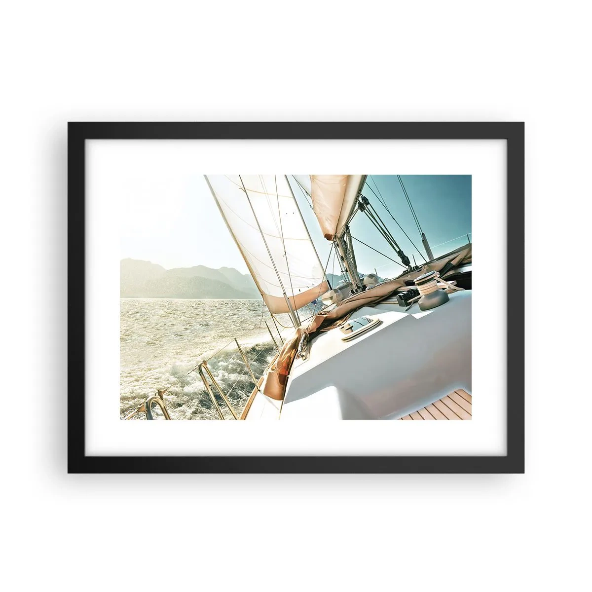 Poster în ramă neagră - Pânzele umflate de vânt - 40x30 cm