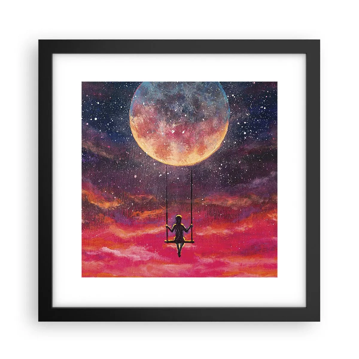 Poster în ramă neagră - Cu capul în nori - 30x30 cm