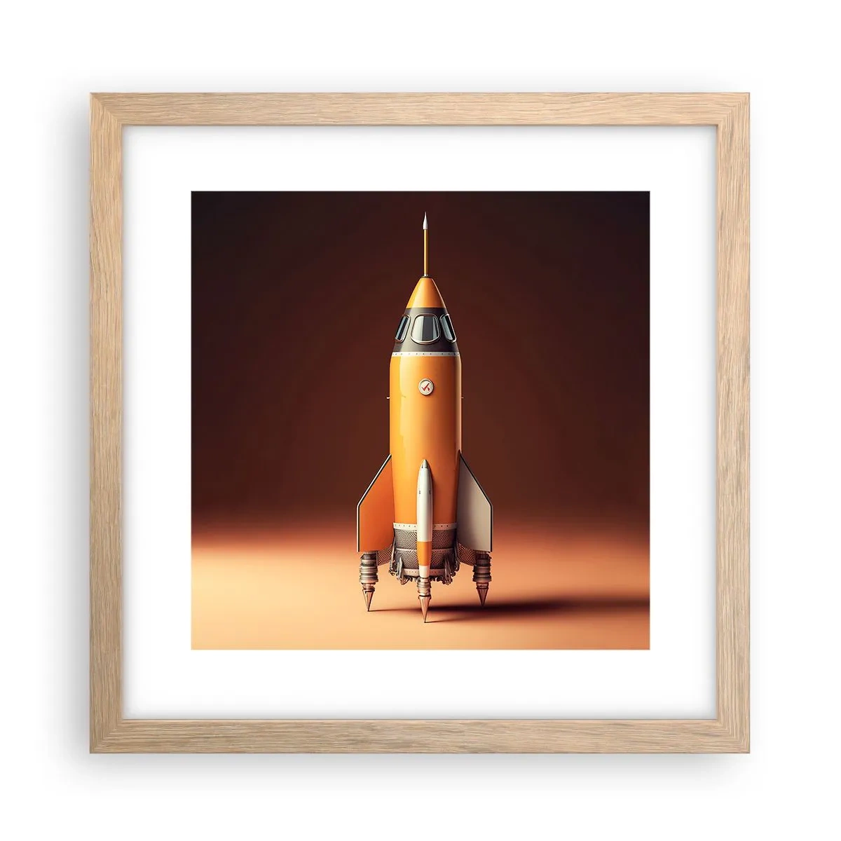 Poster în ramă de stejar deschis - Totul începe cu un vis - 30x30 cm