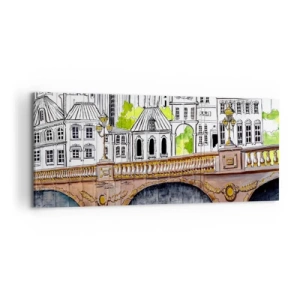Tablou pe pânză - Orașul frumos ca o pictură - 100x40 cm