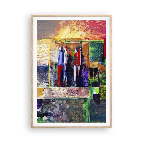 Poster în ramă de stejar deschis - Relații și emoții - 70x100 cm