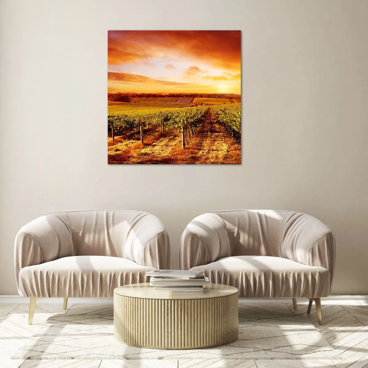 Tablou pe sticlă - Cu un iz de fructe, cu o notă de soare - 70x70 cm