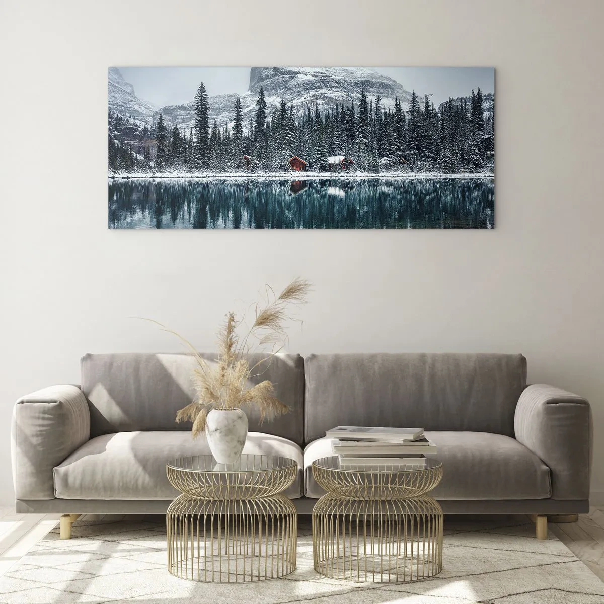 Tablou pe sticlă - Refugiu canadian - 100x40 cm